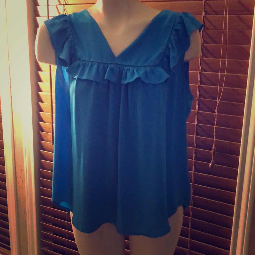 Bright blue LOFT blouse